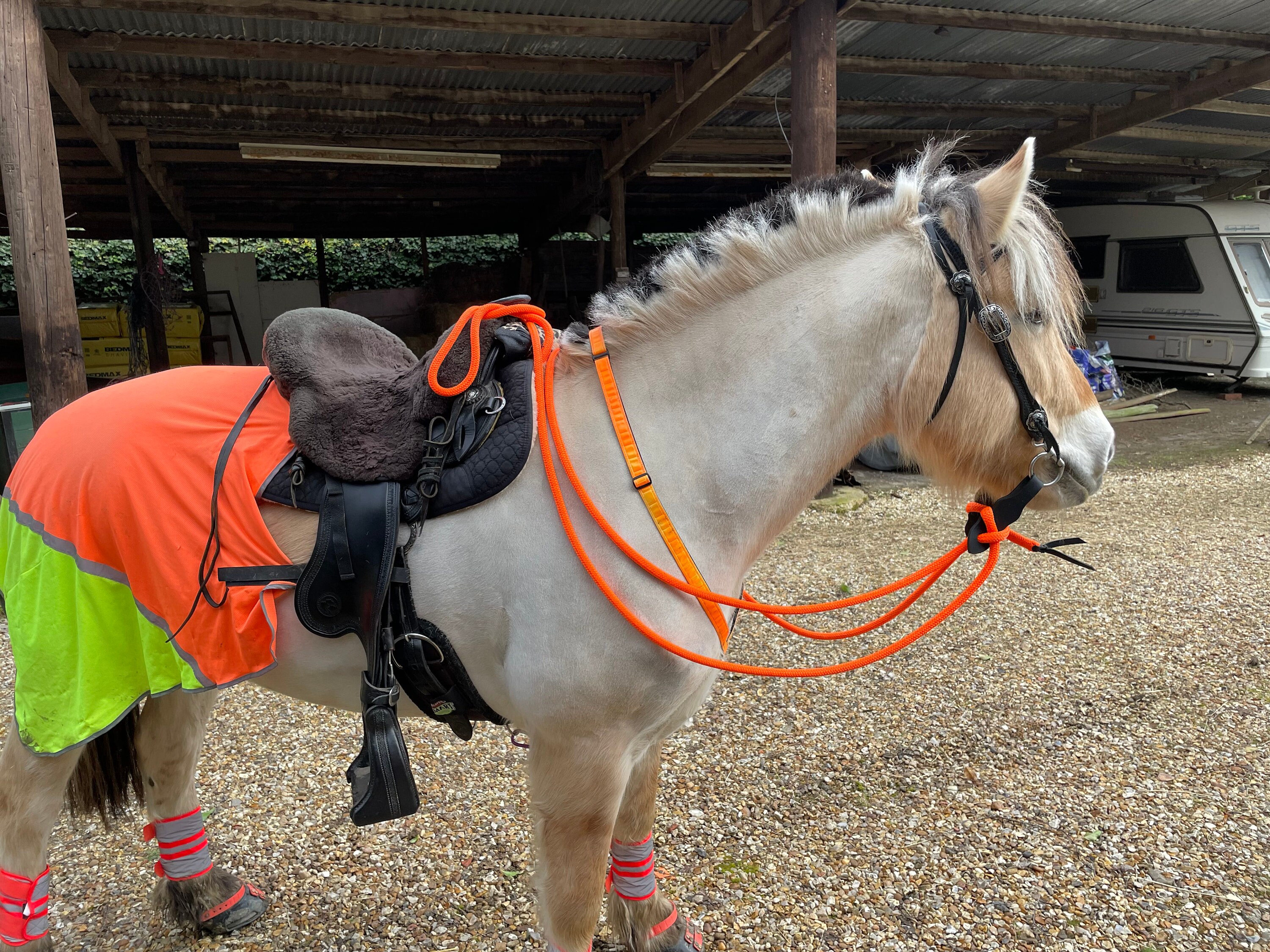 Showman 22' Nylon Mecate Reins With Slobber Straps