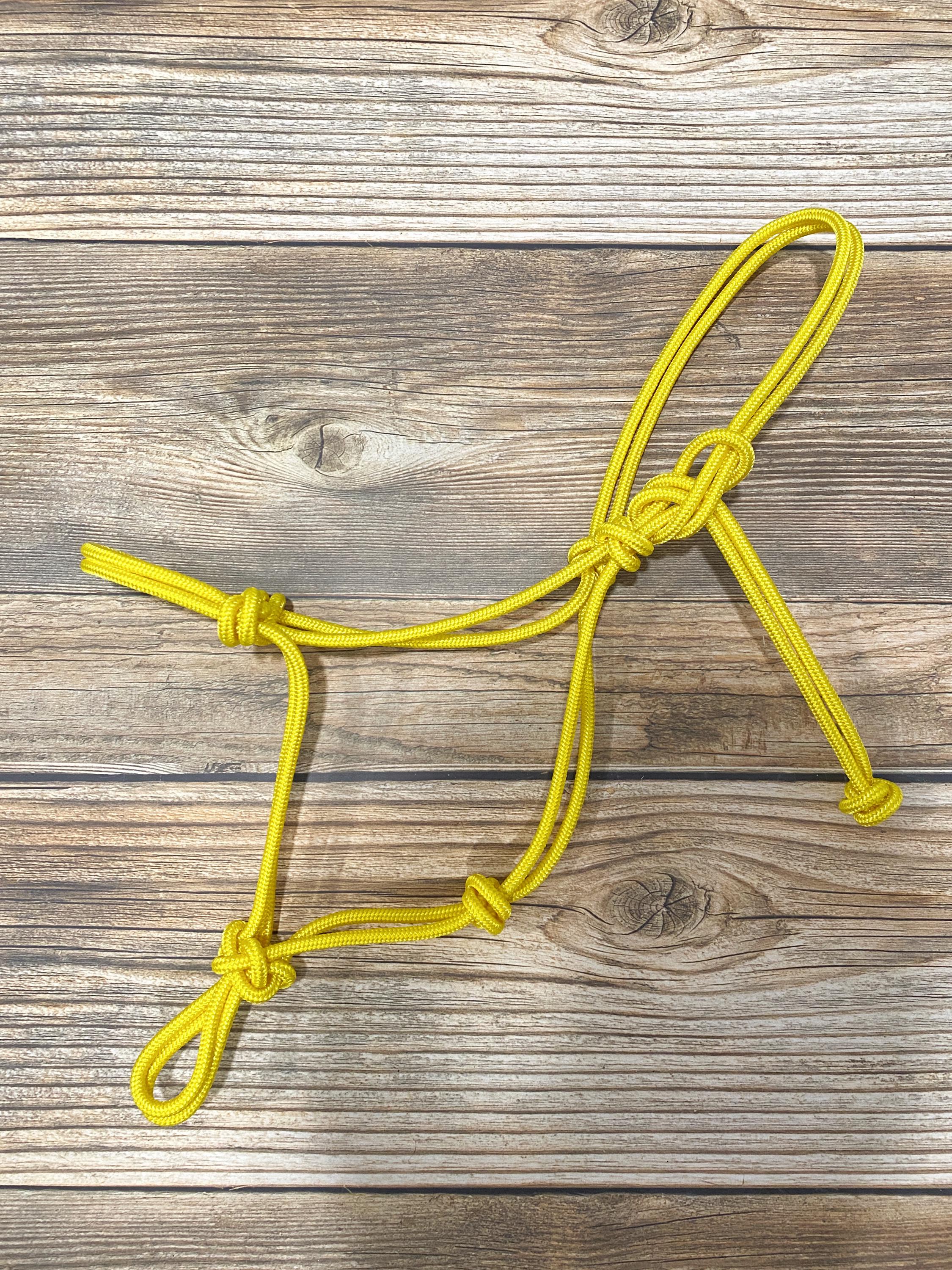 Yellow Rope Halter Custom 2 Knot Rope Halter, Clinician Rope Halter, Yacht Rope Halter ...
