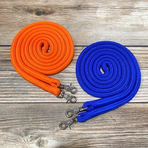 Custom Finesse Loop Reins, Finesse Style Yacht Rope Reins, Rope Reins with Snaps, Loop Reins, Clinician Reins