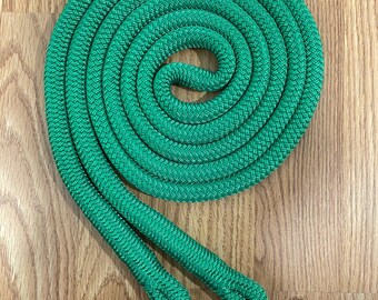 9' Kelly Green Finesse Reins, Yacht Rope Reins, Clinician Reins with Snaps