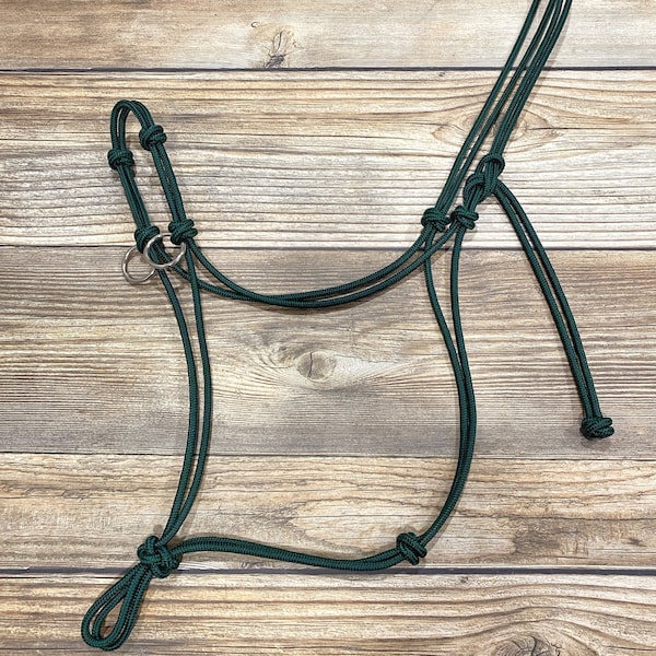 Custom Sidepull Rope Halter, Bitless Bridle, Custom Horse Halter, Rope Halter, Yacht Rope Halter, Horse Halter, Sidepull, Riding Halter