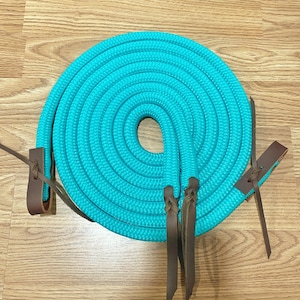 Custom Split Yacht Rope Reins with Tie On Slobber Straps, Split Reins, Yacht Rope Reins, Custom Rope Reins, Clinician Reins