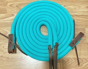 Custom Split Yacht Rope Reins with Tie On Slobber Straps, Split Reins, Yacht Rope Reins, Custom Rope Reins, Clinician Reins