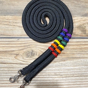 Pride Flag Reins, Yacht Rope Reins, Pride Horse Tack, Rainbow Reins, Finesse Style Reins, Horse Reins
