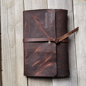 Personalized Leather Journal: Rustic Bound Notebook, Lined or Blank