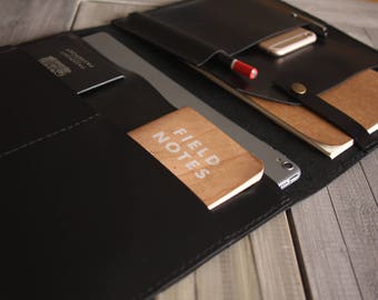 Leather iPad Pro Covers Sleeve, Apple Pencil Case, 9.7 iPad Pro Leather portfolio, Personalized Black Leather Air 10.5 inch 2019 Holder 12.9
