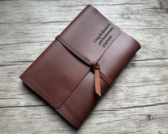 Photo Album Book Personalized: Wedding Leather Guestbook, Baby Travel Family Pet Book Scrapbook