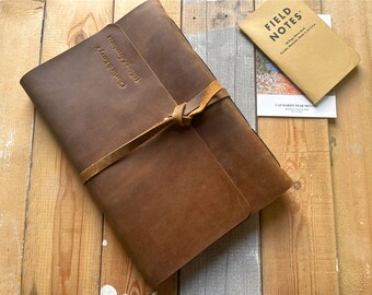 Personalized Leather Photo Album: Rustic Wedding Guestbook, Baby Memory Book