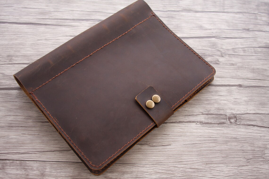 A4 Leather Binder Zipper Leather Portfolio Men Womens Etsy