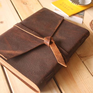 Leather album, Personalized leather photo album, rustic leather guestbook, Baby photo album, memory album, wedding gift album