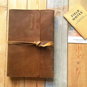 Leather Bound Journal, Sketchbook, Personalized Bound Notebook, A6, A5, B5, A4 Large or Small Journal For Men And Women Lined Blank