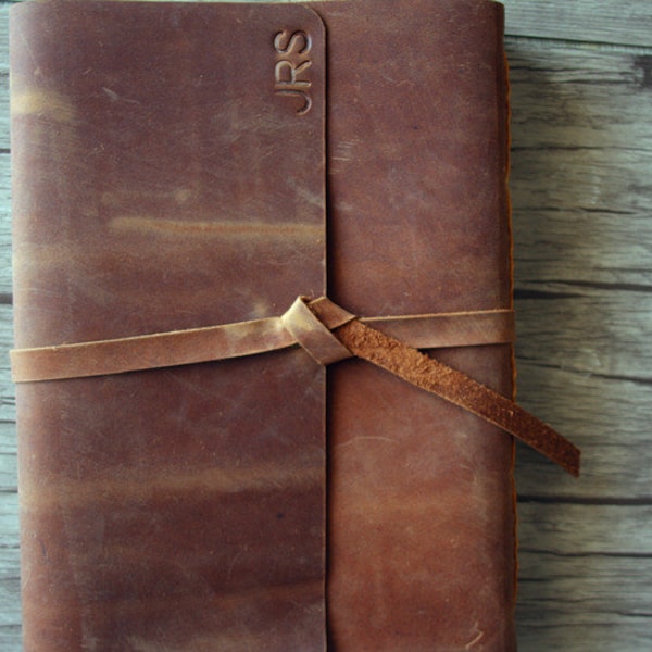 Leather Journal Personalized, Refillable Distressed Sketchbook, Leather Diary Bound Journal Books, Custom short words, Names, Initials..