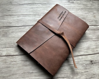 Photo Album Personalized: Wedding Leather Guestbook, Baby Travel Family Pet Memory Book Scrapbook