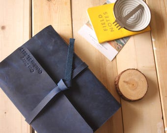 Personalized Leather Journal: Rustic Handmade Cowhide Gift