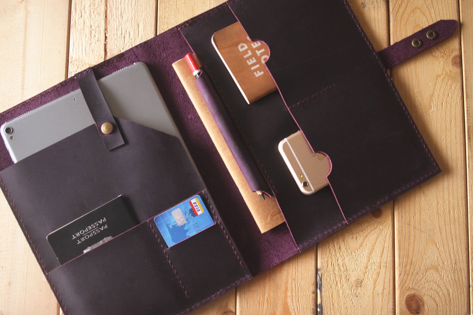 Personalized Leather Padfolio Organizer for Women Portfolio Etsy