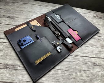 Leather iPad Pro 13 Case Portfolio: Personalized Air 11 12.9 inch Sleeve Cover