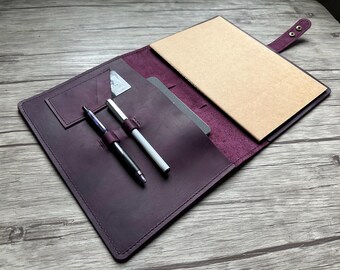 Leather Journal Cover A5 B5 A4, Composition Notebook Covers Moleskine Spiral Rocket Book Holder
