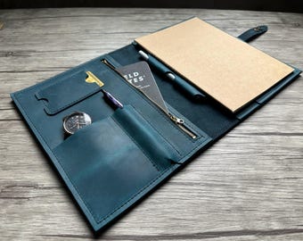 Leather Notebook Cover A5 B5 A4, Composition Journal Covers Moleskine Spiral Rocket Book Holder