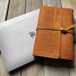 Personalized Leather Journal: Handmade Cowhide Notebook, Lined or Blank