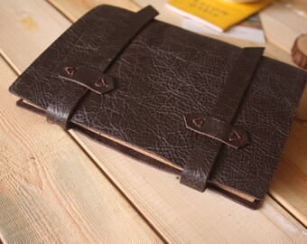 Distressed Leather Journal: Rustic Sketchbook, Custom Diary