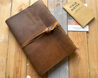Handmade Leather Journal: Personalized Lined or Blank Notebook
