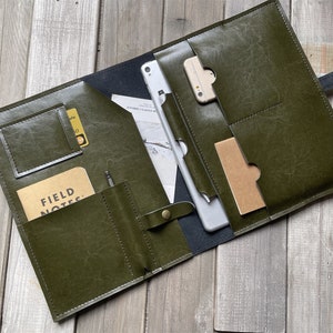 Green Leather Surface Laptop Case: Personalized Microsoft Sleeve