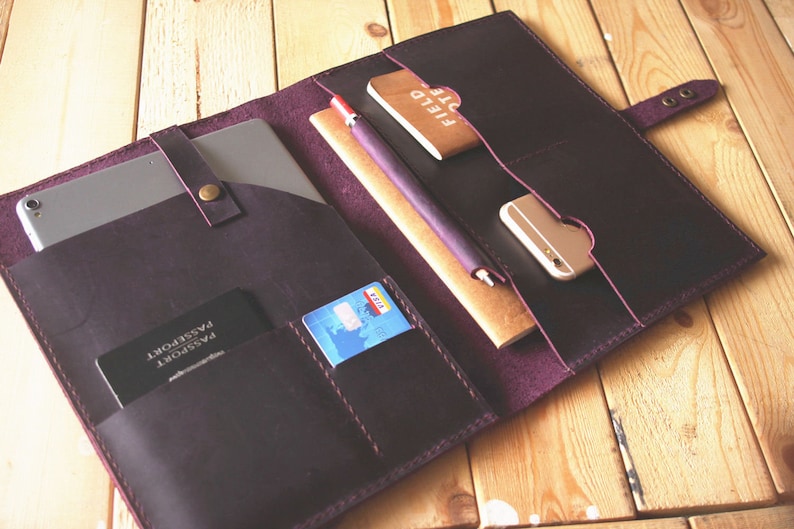 Personalized Leather Padfolio Organizer for Women Portfolio Etsy