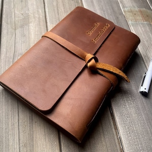 Personalized Leather Journal, Sketchbook, Custom Bound Notebook, A6, A5, B5, A4 Large or Small Journal For Men or Women Lined Blank Gifts