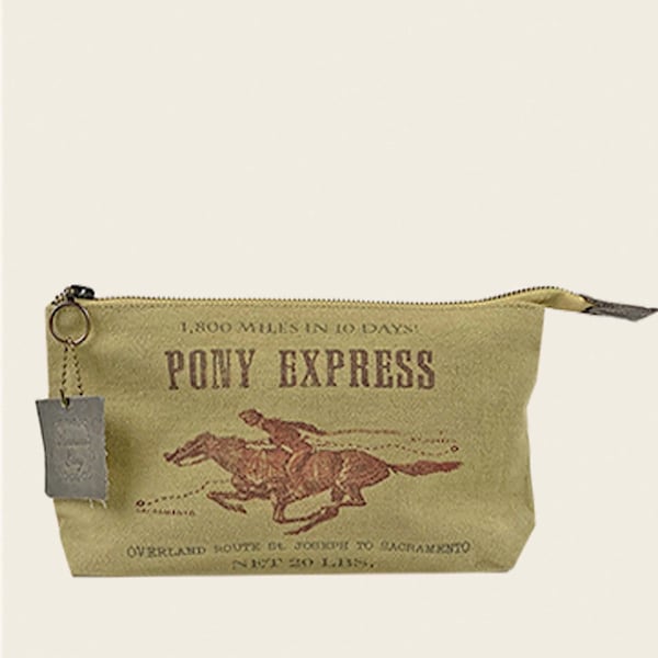 Pony Express Poster Cosmetic-bag/purse/carryall-Vintage Packaging Design, Canvas  & Leather bag