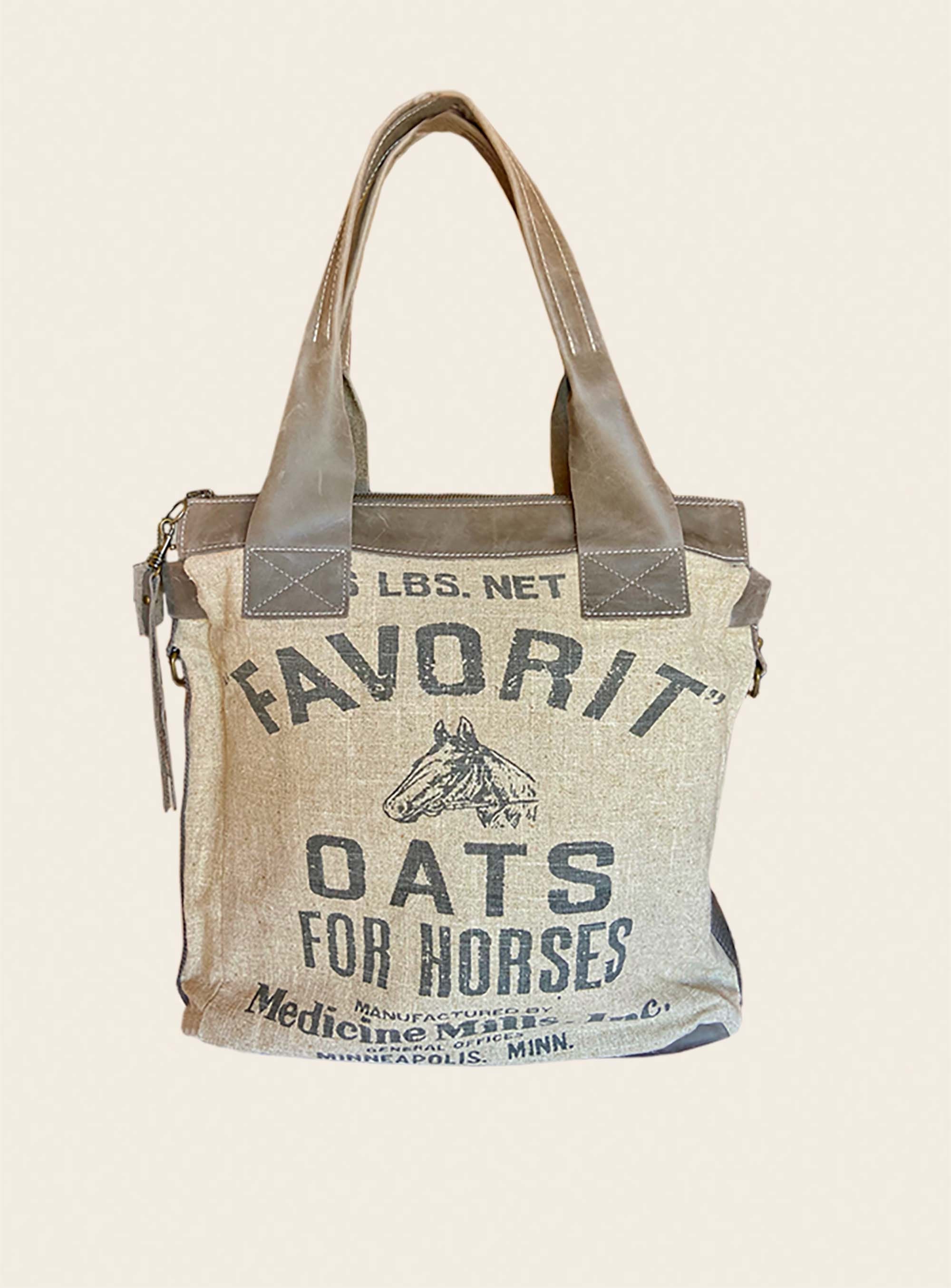 Burlap Messenger Bag