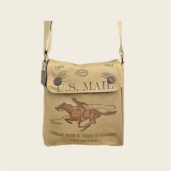 Pony Express Crossbody-handbag/unisex-Vintage Poster Design, Canvas Bag