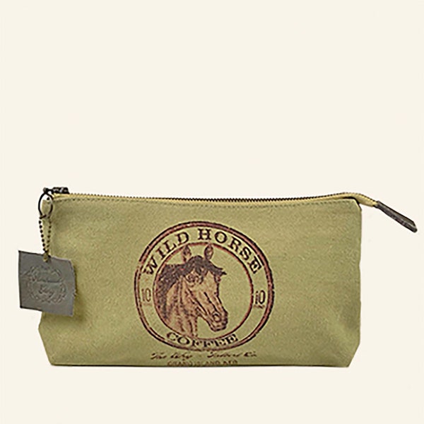 Wild Horse Coffee Cosmetic-bag/purse/carryall-Vintage Packaging Design, Canvas  & Leather bag