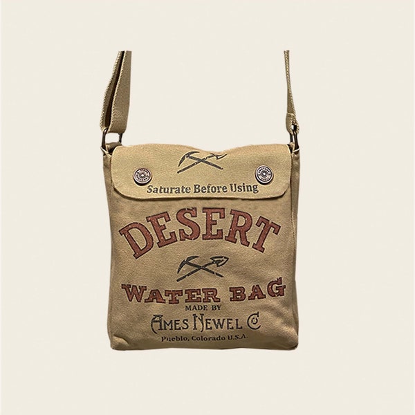 Desert Waterbag Crossbody-handbag/unisex-Vintage Waterbag Design, Canvas