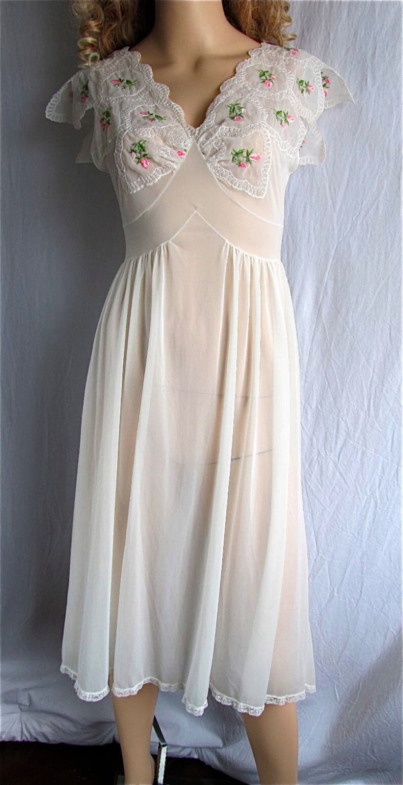 Vintage Peignoir Nightgown Set XS/SM Bridal Lingerie Honeymoon Etsy