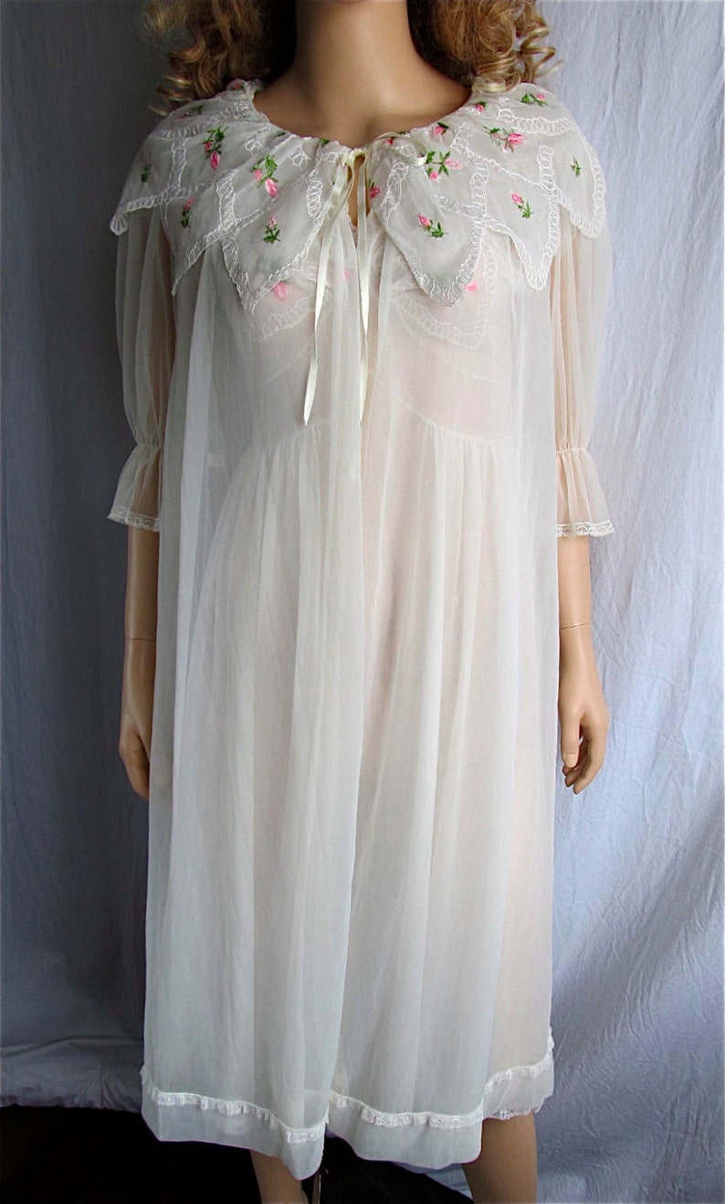 Vintage Peignoir Nightgown Set XS/SM Bridal Lingerie Honeymoon Etsy