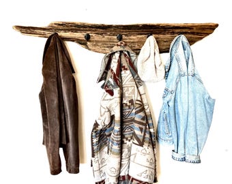 673g: Boho Coat Rack, Rustic Towel Rack, Towel Holder, Driftwood Coat Rack, Beach Coat Rack, Driftwood Coat Hanger, Beach Style Decor, Beach
