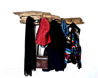 217g:  Driftwood Coat Rack, Rustic Coat Rack, Driftwood Towel Rack, Cabin Coat Rack, Beach Rack, Driftwood Beach Decor, Driftwood Wall Decor