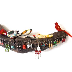 252b:   Driftwood Jewelry Organizer, Earring Tree, Earring Hanger, Necklace Hanger, Jewelry Rack, Jewelry Display, Earring Display, Beachy