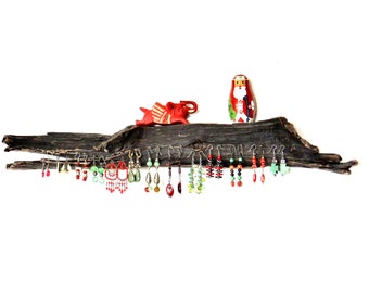 No. 450b:  Driftwood Earring Hanger,  Driftwood Jewelry Holder, Driftwood Earring Rack, Rustic Earring Display, Driftwood Jewelry Rack