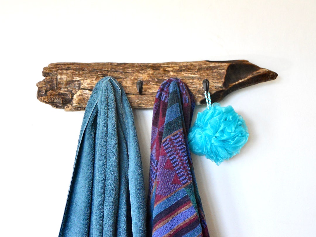 627g Driftwood Towel Rack, Rustic Coat Rack, Cabintowel Rack, Cabin
