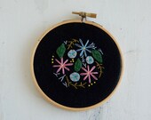 Embroidery Hoop, 4" Flower Embroidery, Flower Embroidery, Wall Art, Nursey Decor, New Home Gift
