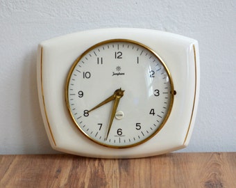 FOR REPAIRS! Junghans Electora vintage German ceramic Wall Clock mid century modern