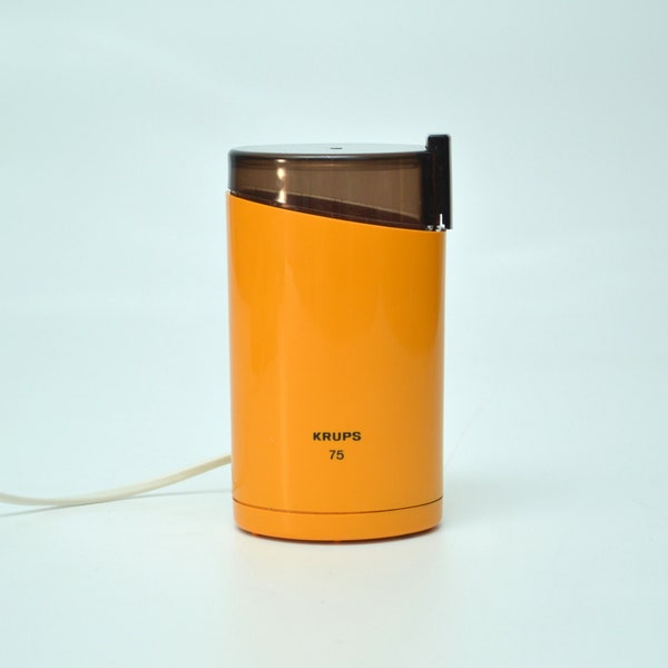 vintage 70s KRUPS 75 Coffee Grinder Typ 203 space age orange