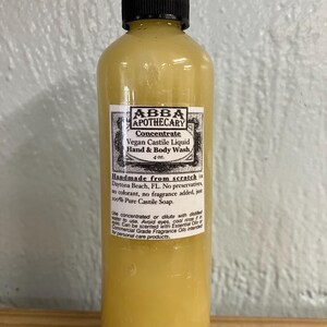 Liquid Castile Soap Concentrate Vegan From Scratch No Scent No Colorant No Preservatives FREE SHIPPING image 2