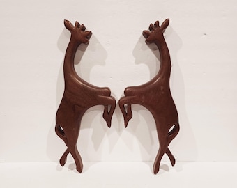 MCM Wood Wall Decor Giraffe Hanging Art 15" x 5" inches