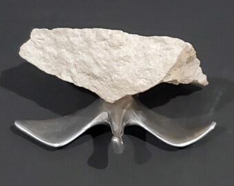 Hoselton Metal Bird Figurine on a Rock MCM 5