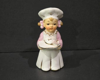 Napco Girl Chef Salt & Pepper Shaker: Romantic Kitchen Decor, Made in Japan