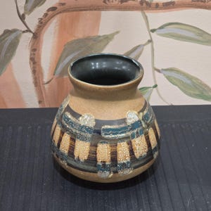Mid Century Lapid Pottery Israel Studio Vase by Lapid Israel Signed, Beautiful Blue Glazed Pottery for Collectors