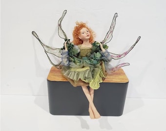 Vintage Winward Holidays Woodland Fairy Doll: Resin Elf Shelf Sitter