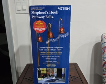 Shepherd's Hook Mr. Christmas Musical Pathway Bells Outdoor Christmas BNIB RARE
